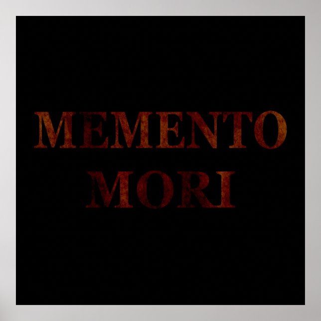 Affiche memento mori, phrase latine (Devant)