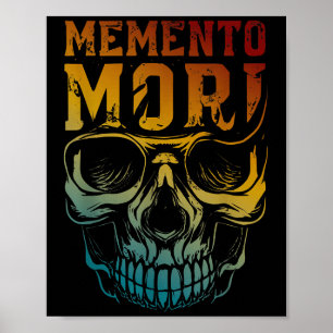 Affiche Memento Mori stoïcisme Citation de crâne Philosoph