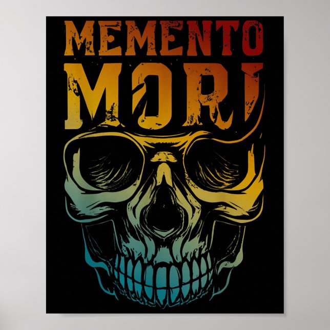 Affiche Memento Mori stoïcisme Citation de crâne Philosoph (Devant)