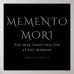 Affiche Memento Mori, stoïcisme, Marcus Aurelius