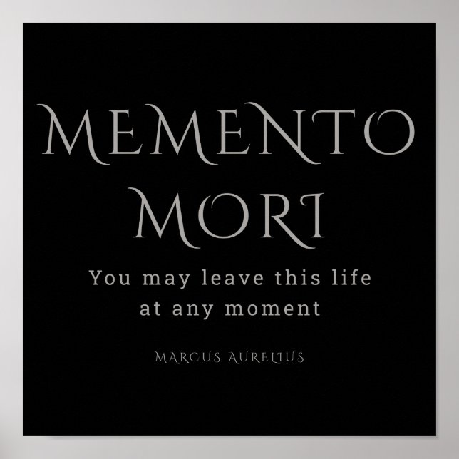 Affiche Memento Mori, stoïcisme, Marcus Aurelius (Devant)