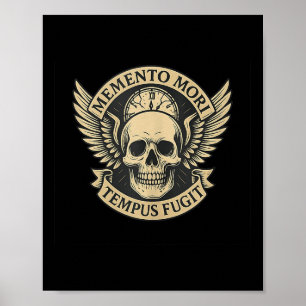 Affiche Memento Mori Tempus Fugit Citation latine stoïque 