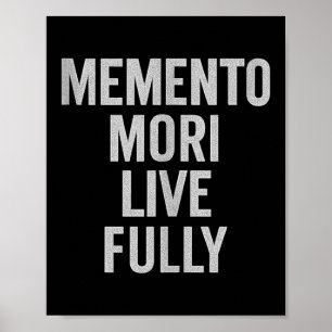 Affiche Memento Mori, Vis Pleinement. Stoïque, Vintage, Ci