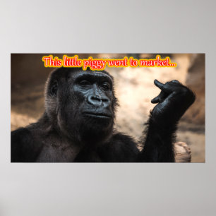 Affiche Mèmes de Singe Ape Chimp drôle avec des paroles am