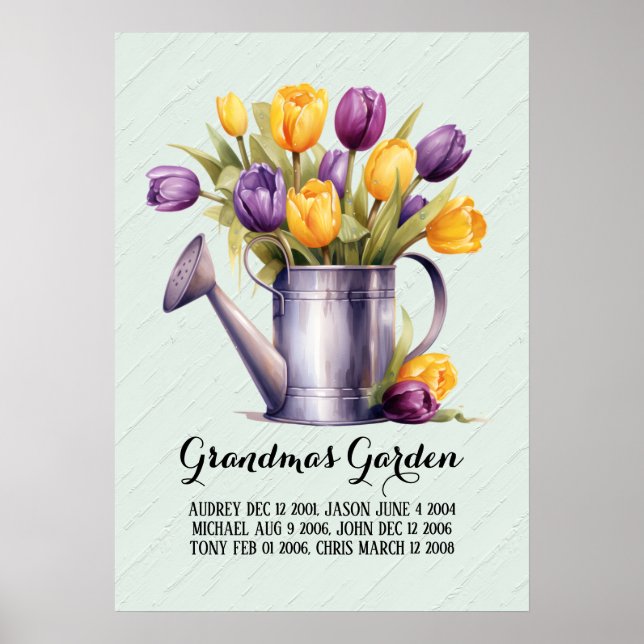Affiche Mémés jardin affectueux petits-enfants (Devant)