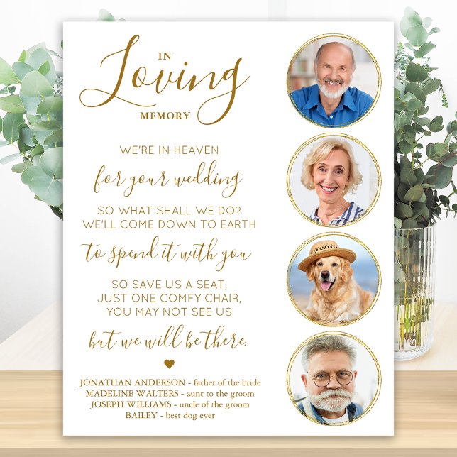 Affiche Mémoire Affectueuse Élégante Photo Mariage Mémoria (Créateur téléchargé)