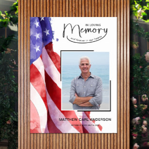 Affiche Mémoire d'amour Mémorial funéraire du drapeau amér