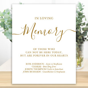 Affiche Mémoire d'amour mémorial personnalisé Mariage d'or