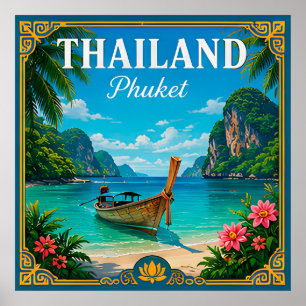 Affiche 🌴 Mémoire de plage de Phuket Thaïlande lors d'un 
