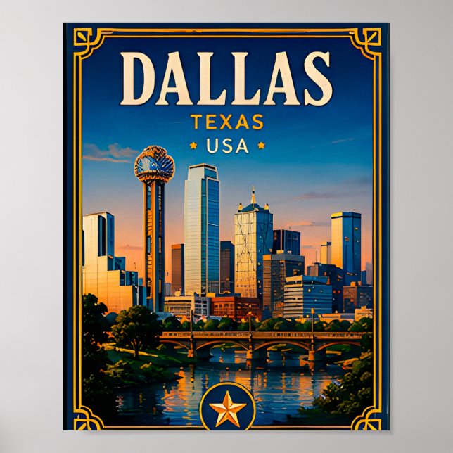Affiche ⭐ Mémoire de vacances à Dallas Texas depuis la vis (Devant)