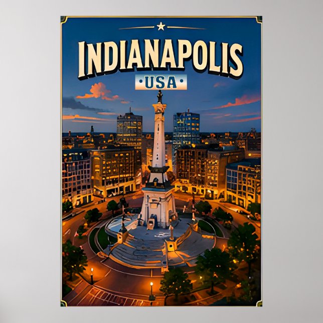 Affiche 🏁 Mémoire de vacances à Indianapolis Indiana (Devant)
