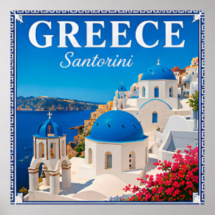 Affiche 💙 Mémoire de vacances à Santorin Grèce