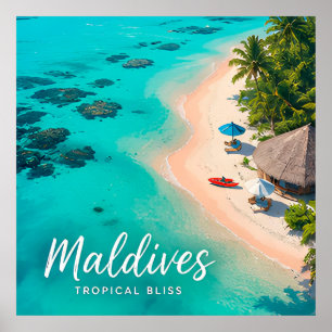 Affiche 🧲 Mémoire de vacances tropicales aux Maldives 🌴