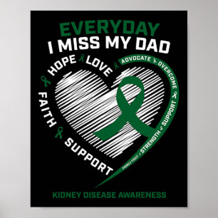 Affiche Mémoire Je Manque Mon Père Maladie du rein Cadeau
