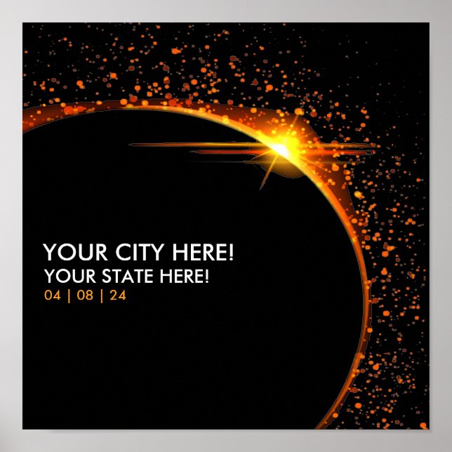 Affiche Mémoire souvenir personnalisé 2024 Solar Eclipse (Devant)