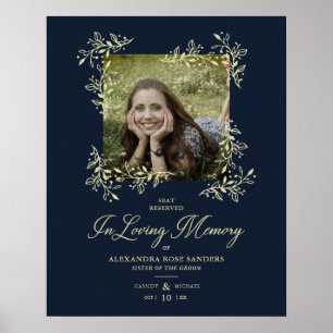 Affiche Mémorandum de Mariage de la marine Chic Flourish