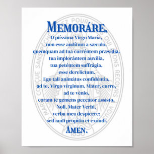 Affiche Memorare (Médaille miraculeuse) Imprimer