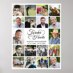 Affiche Mémorial 18 Photo Collage Forever dans nos coeurs