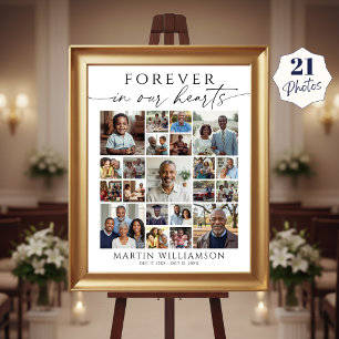 Affiche Mémorial 21 Collage de photos À jamais dans nos cœ