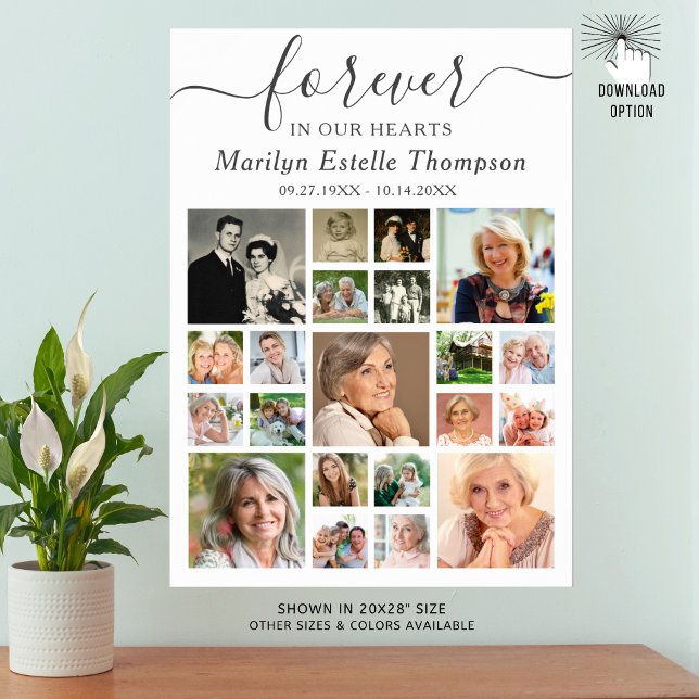 Affiche Mémorial 21 Collage de photos À jamais dans nos cœ (Créateur téléchargé)