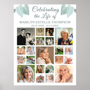 Affiche Mémorial 21 Collage photo botanique cœur feuilles