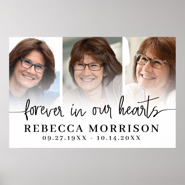 Affiche Mémorial 3 Photos Script À jamais dans nos cœurs (Devant)