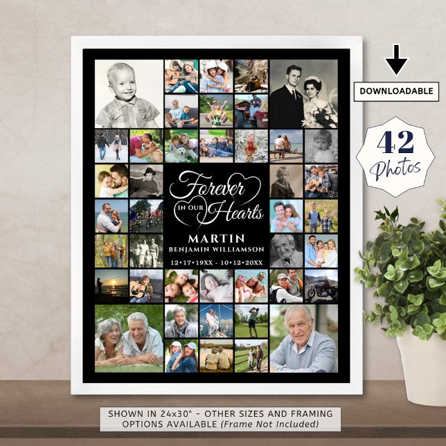 Affiche Mémorial 42 Photomontage À JAMAIS DANS NOS CŒURS P (Créateur téléchargé)