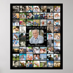 Affiche Mémorial 55 CÉLÉBRANT LA VIE DE Collage de photos
