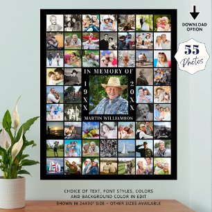 Affiche Mémorial 55 Collage de photos En mémoire