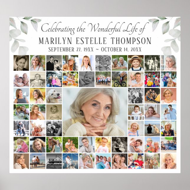 Affiche Mémorial 59 Collage photo Célébration de la vie (Devant)