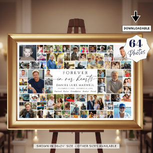 Affiche Mémorial 64 Collage de photos À jamais dans nos cœ