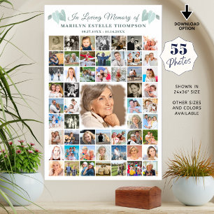 Affiche Mémorial Botanique Coeur Feuilles 55 Collage Photo