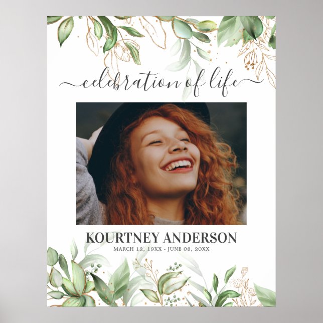 Affiche Mémorial botanique élégant (Devant)