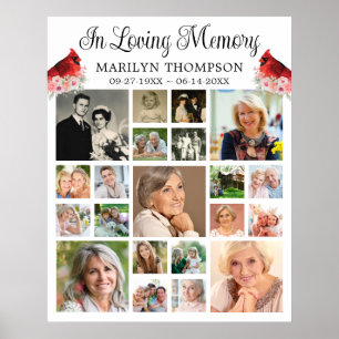 Affiche Mémorial Cardinal Floral 21 Collage de photos