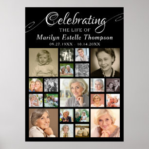 Affiche Mémorial célébrant la vie de 21 photo noir