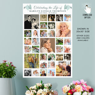 Affiche Memorial Celebration 33 Photo Collage Botanique