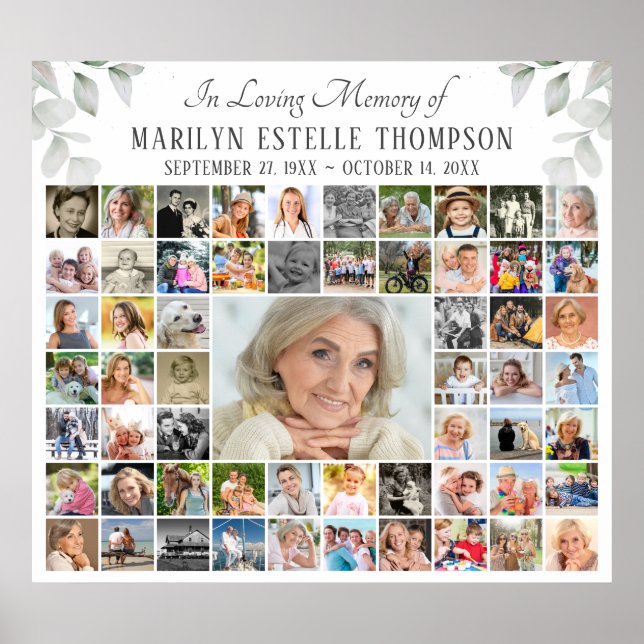 Affiche Mémorial dans la mémoire d'amour 59 photo collage (Devant)