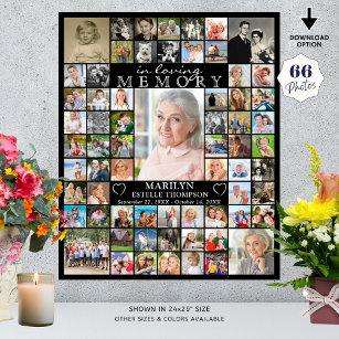 Affiche Mémorial dans la mémoire d'amour 66 photo collage 