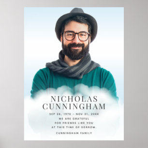 Affiche Mémorial dans les nuages Moderne classique simple