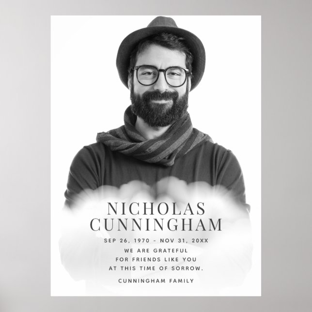 Affiche Mémorial dans les nuages Moderne classique simple  (Devant)