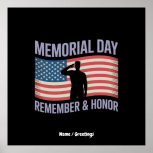 Affiche Memorial Day (en anglais) Se souvenir et honorer l