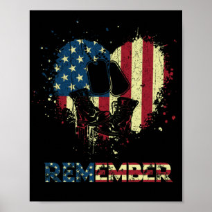 Affiche Memorial Day Fier drapeau américain Souvenez-vous