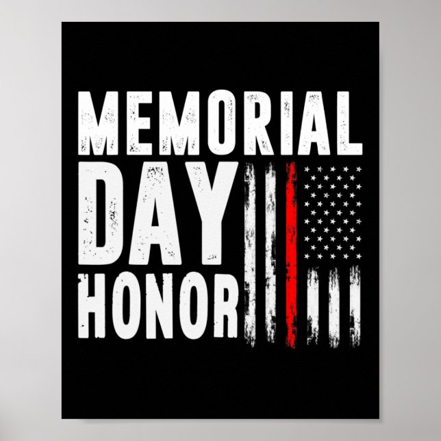 Affiche Memorial Day Honore Ceux Qui Ont Servi Et Sacrifié (Devant)