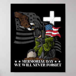 Affiche Memorial Day ne nous oubliera jamais vétérans amou