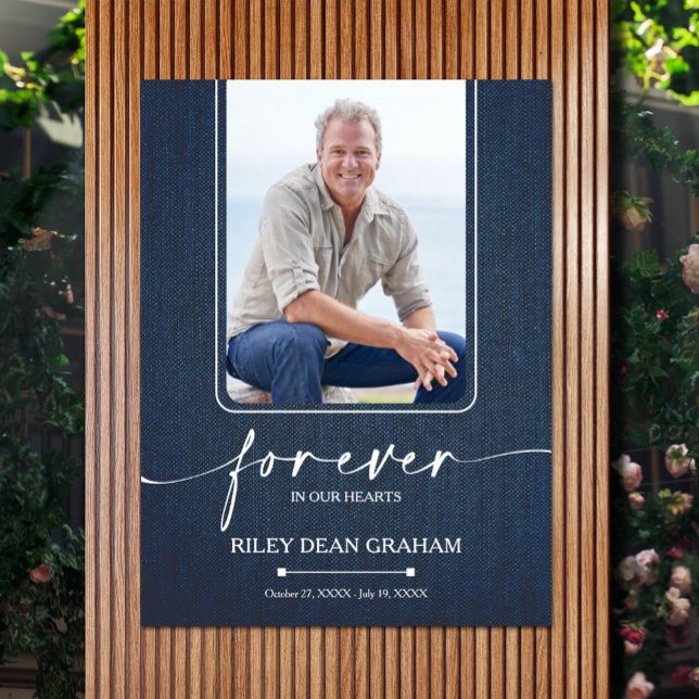 Affiche Mémorial de la photo de simple funérailles (Funeral photo memorial poster, PRINTED and/or INSTANT DOWNLOAD, choose your size when ordering)