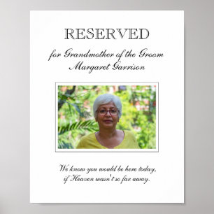 Affiche Mémorial de mariage photo de la grand-mère du mari