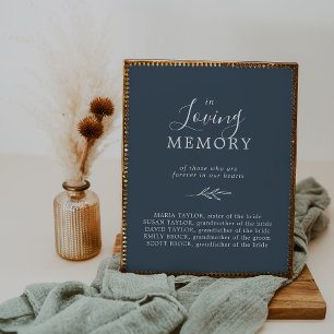 Affiche Mémorial de mémoire d'amour bleu ardoise feutre mi