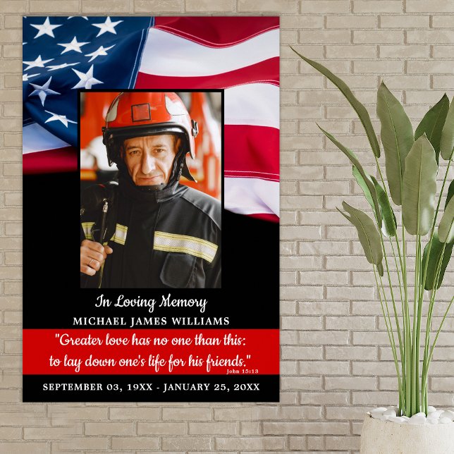 Affiche Mémorial des Pompiers Service Funèbre à la Mémoire (Créateur téléchargé)