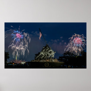 Affiche Mémorial d'Iwo Jima durant le feu d'artifice du 4