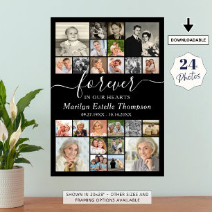 Affiche Mémorial Élégant À jamais dans nos Cœurs 24 Photo